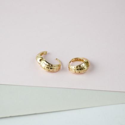 Gold Plated Earrings Hoop / Earrings / Hoop..