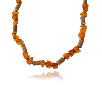 Baltic Amber With Hazelwood Necklace For Women -..