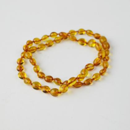 Baltic Amber Necklace | Olive Beads | Genuine..
