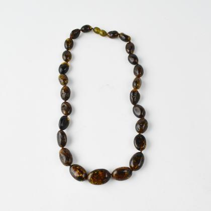 Green Amber Necklace For Adults 45 Cm | Birthday..