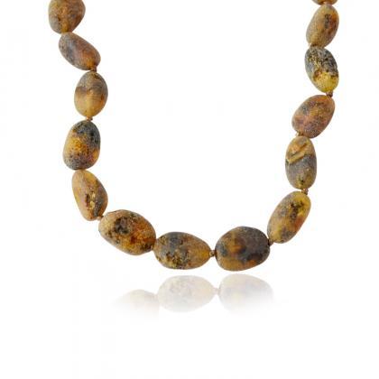 Green Raw Natural Baltic Amber Neklace For Adults:..
