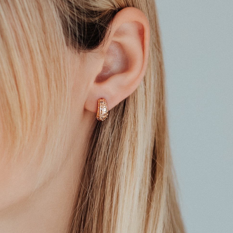 Gold Plated Earrings Hoop / Earrings / Hoop Earrings Rt17