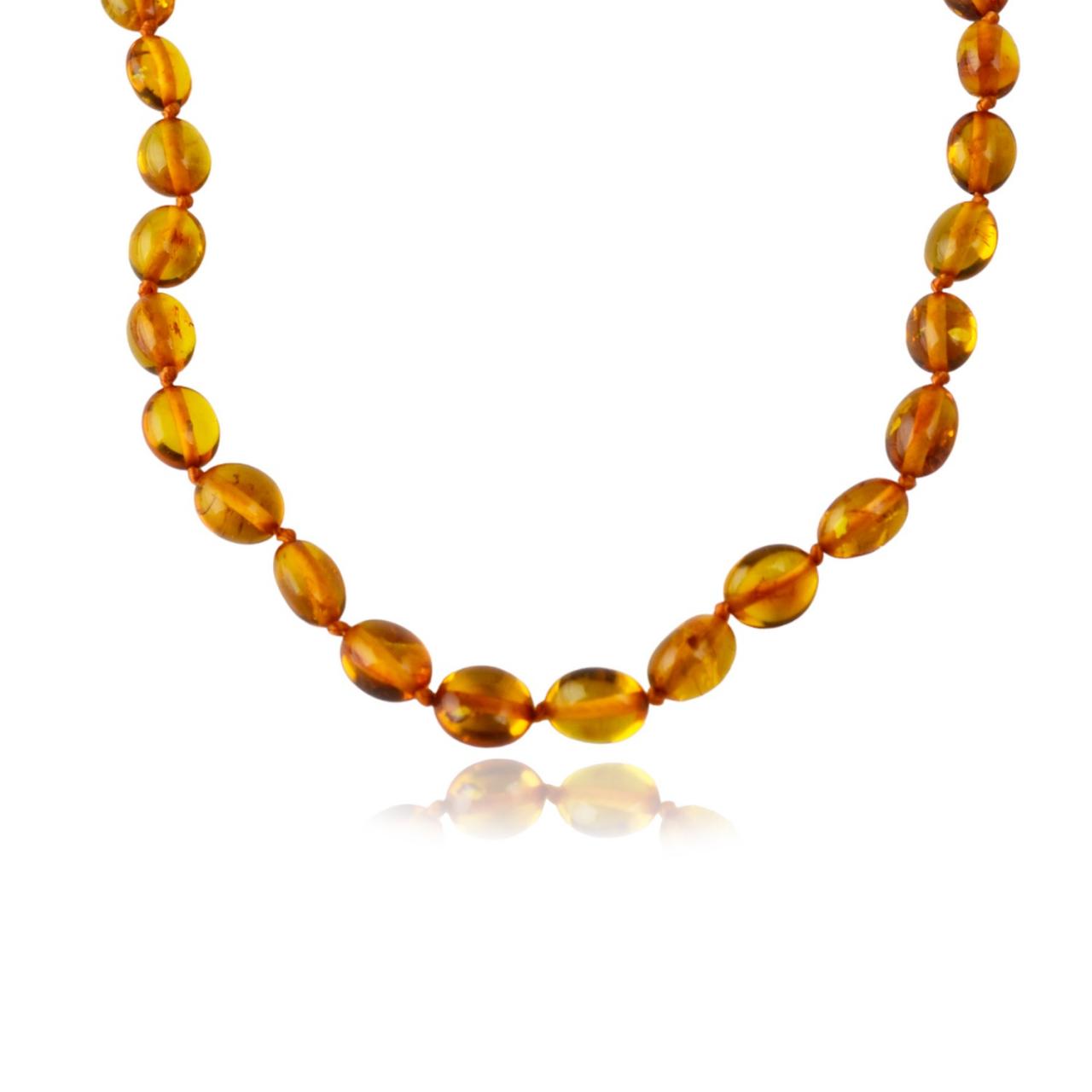 Baltic Amber Necklace | Olive Beads | Genuine Amber | Maritavita | Olk02