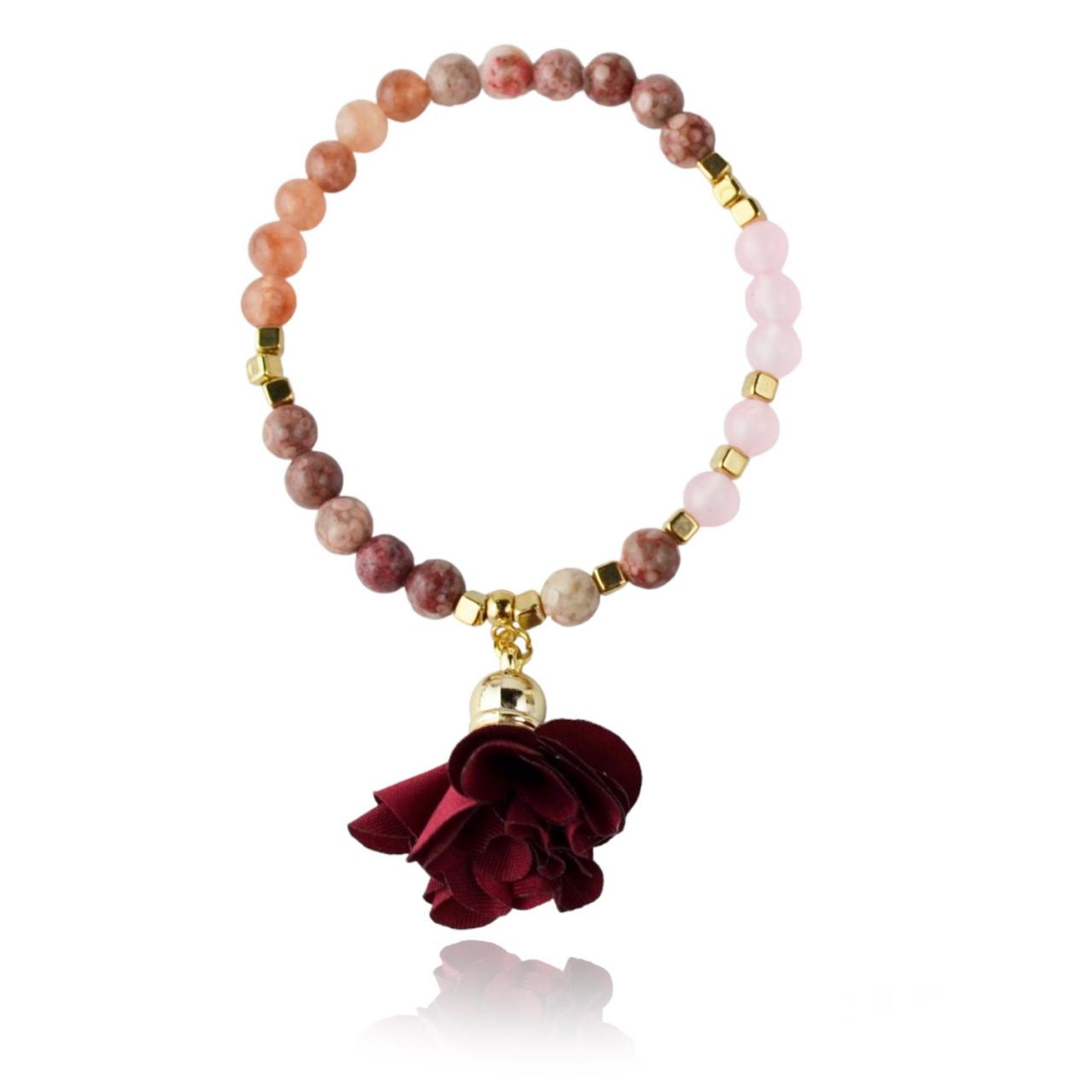 Sunstone With Quartz Beads Bracelet Fo Girls Or Women | Maritavita | Kk03