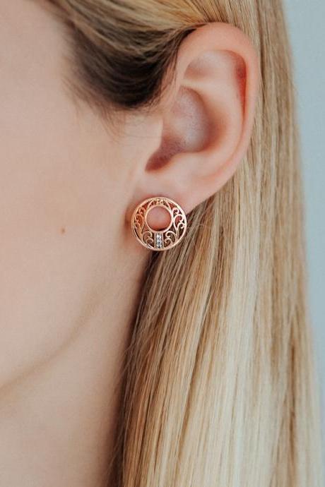 Stud Earrings, Gold Plated Earrings, Minimalist Earrings, Minimalist Jewelry, Small Huggie Earrings, Hypoallergenic Earrings Rt10