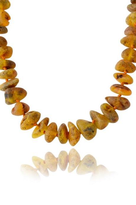 Raw Amber Necklace For Adults | Handmade Natural Amber Beads | Genuine Amber | Maritavita | 5541
