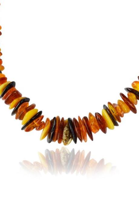 Multicolour Polished Natural Chips Baltic Amber Necklace | 5% Off | Maritavita | Hn02