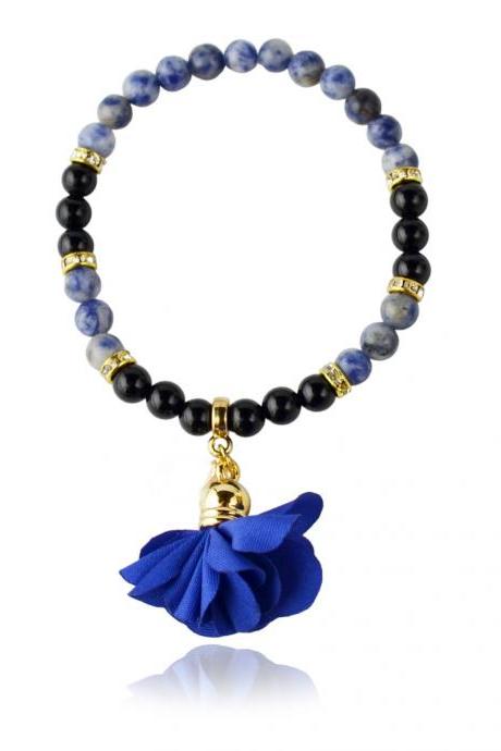 Sodalite Agate Bracelet With Natural Gemstone Beads Gift Idea For Her For Mom For Girls | Maritavita | Kk04
