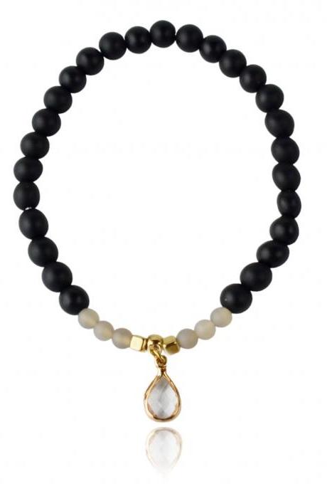 5%off | Blackstone Agate Beads Bracelet Gemstone Jewelry For Her Price | Maritavita | Kk10
