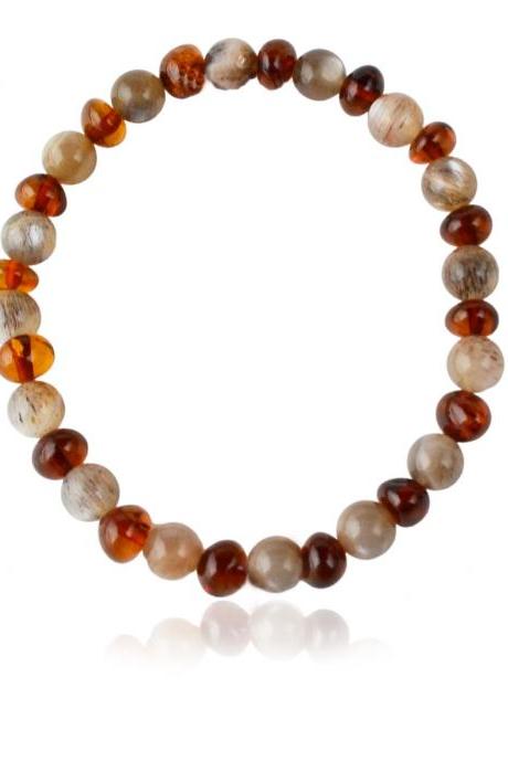 Moonstone Baltic Amber Bracelet With Gemstones | Fashion Bracelet | Maritavita | St07