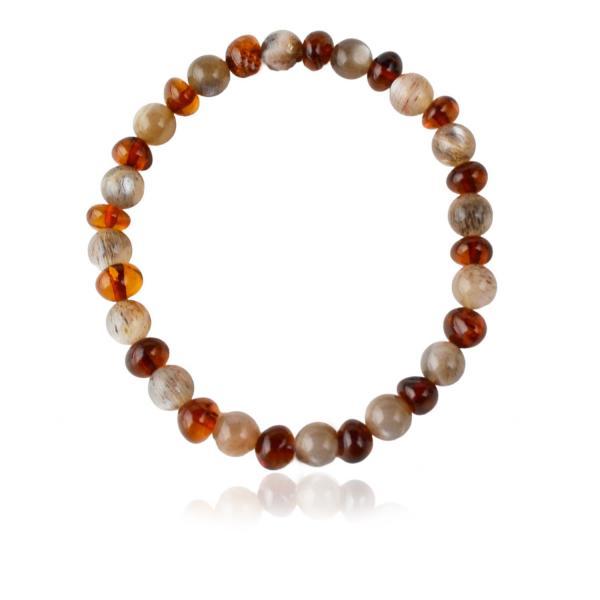 Moonstone Baltic amber bracelet with gemstones | fashion bracelet | maritavita | ST07